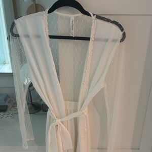 Elegant Sheer White Robe
